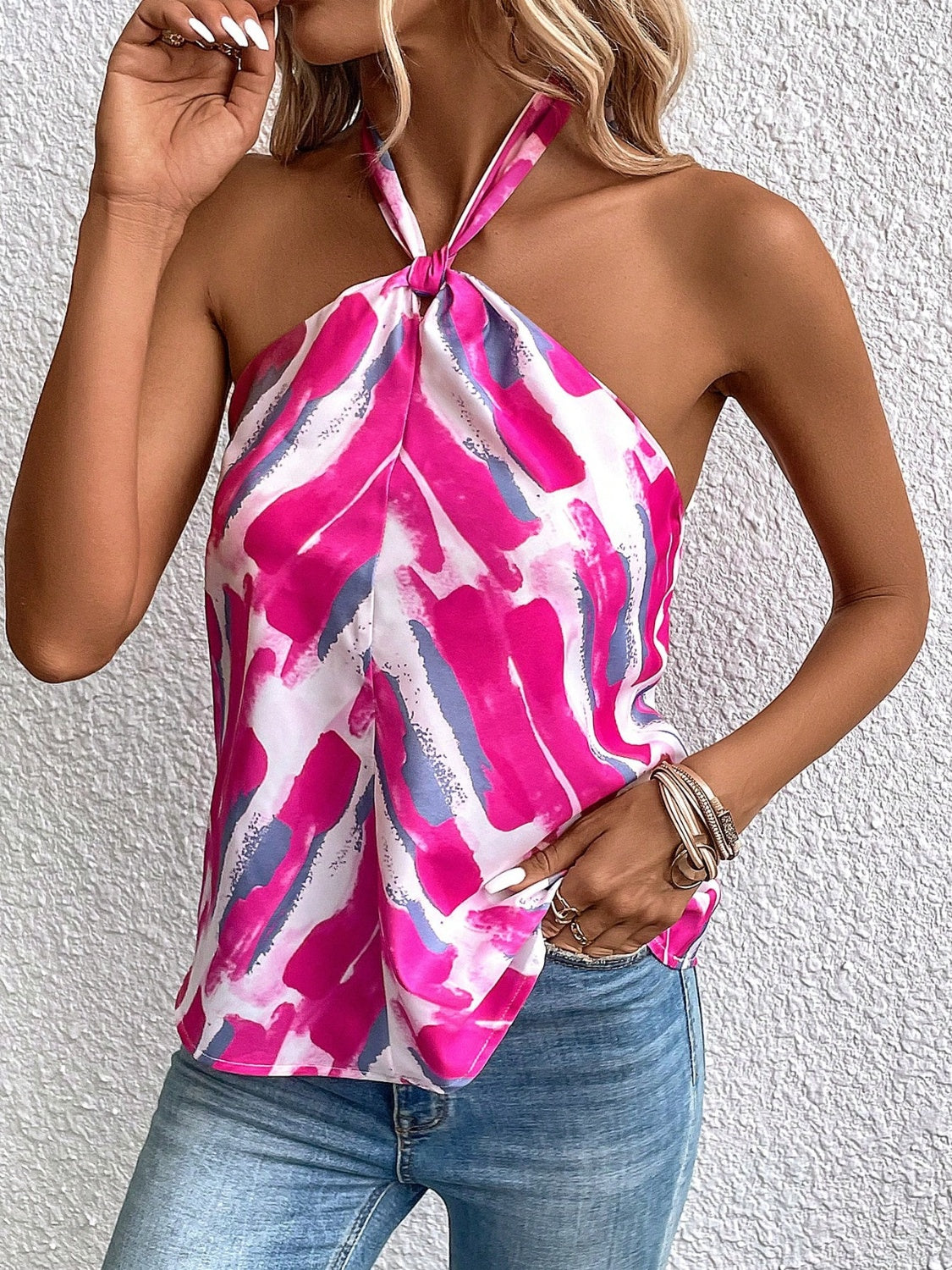 Printed Halter Neck Cami