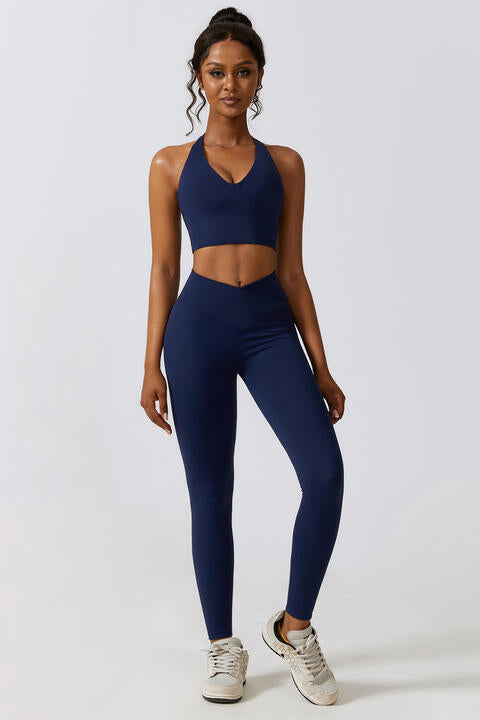 Crisscross Sports Bra and Leggings Set